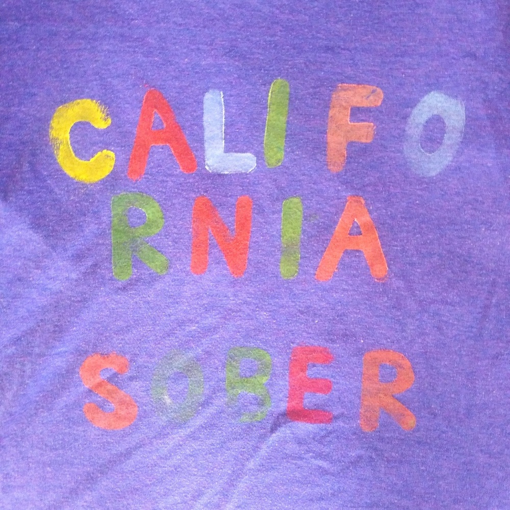 [ hand-printed california sober t shirt ]